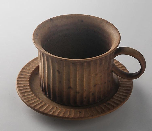 Latte Coffee Cup, Cappuccino Coffee Mug, Pottery Coffee Cups, Tea Cup, Ceramic Coffee Cup, Coffee Cup and Saucer Set-LargePaintingArt.com