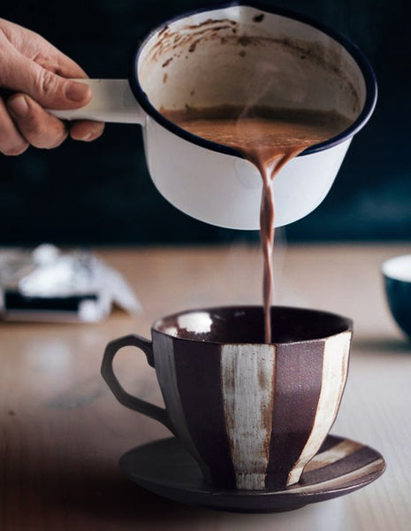 Cappuccino Coffee Mug, Latte Coffee Cup, Tea Cup, Pottery Coffee Cups, Ceramic Coffee Cup, Coffee Cup and Saucer Set-LargePaintingArt.com