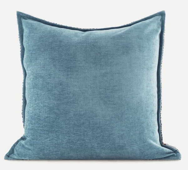 Modern Sofa Pillows, Large Abstract Blue Decorative Throw Pillows, Contemporary Square Modern Throw Pillows for Couch, Simple Throw Pillow for Interior Design-LargePaintingArt.com
