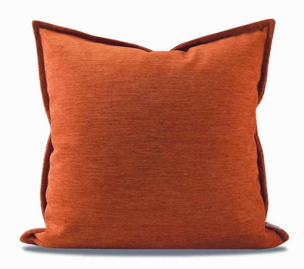 Orange Square Modern Throw Pillows for Couch, Large Contemporary Modern Sofa Pillows, Simple Decorative Throw Pillows, Large Throw Pillow for Interior Design-LargePaintingArt.com