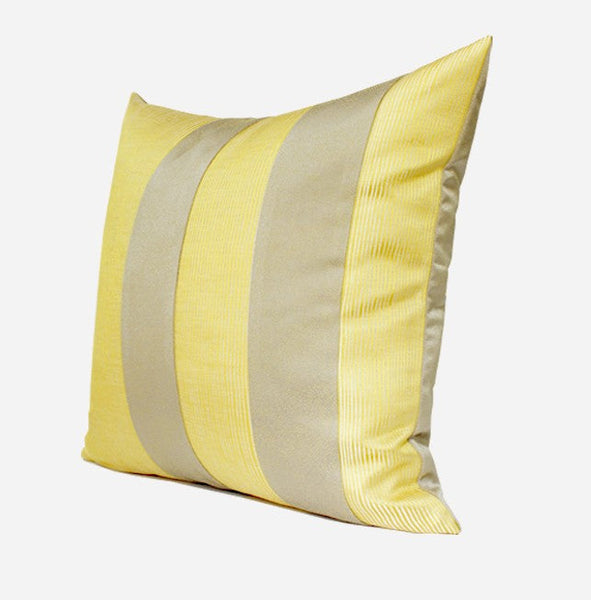 Decorative Throw Pillow for Couch, Yellow Modern Sofa Pillows, Simple Modern Throw Pillows for Couch, Yellow Square Pillows-LargePaintingArt.com