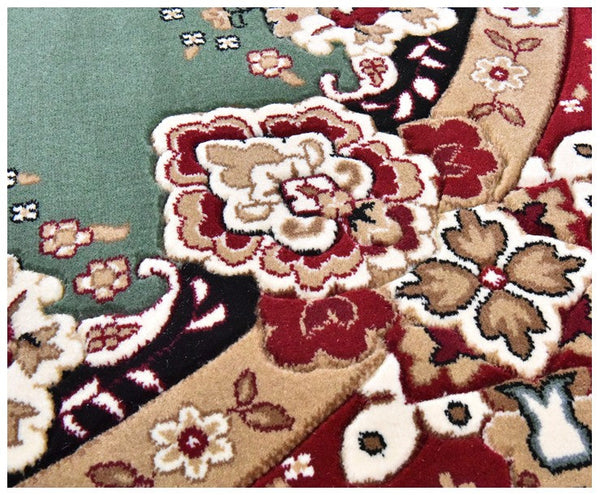 Large Modern Rugs under Piano, Royal Round Rugs in Living Room, Luxury Green Round Rugs under Coffee Table, Large Floor Carpets in Bedroom-LargePaintingArt.com