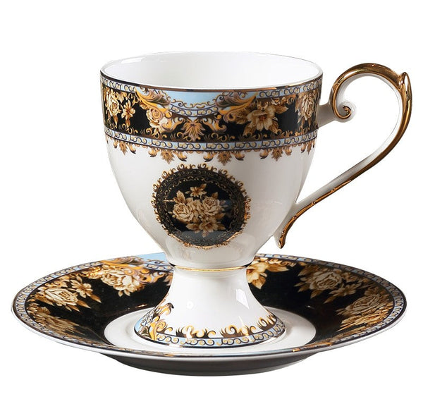 Royal Bone China Porcelain Tea Cup Set, Tea Cups and Saucers in Gift Box as Birthday Gift, Elegant Ceramic Coffee Cups, Beautiful British Tea Cups-LargePaintingArt.com