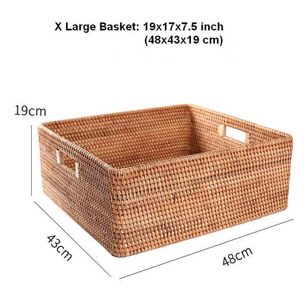 Large Storage Baskets for Bedroom, Storage Baskets for Bathroom, Rectangular Storage Baskets, Storage Baskets for Shelves-LargePaintingArt.com