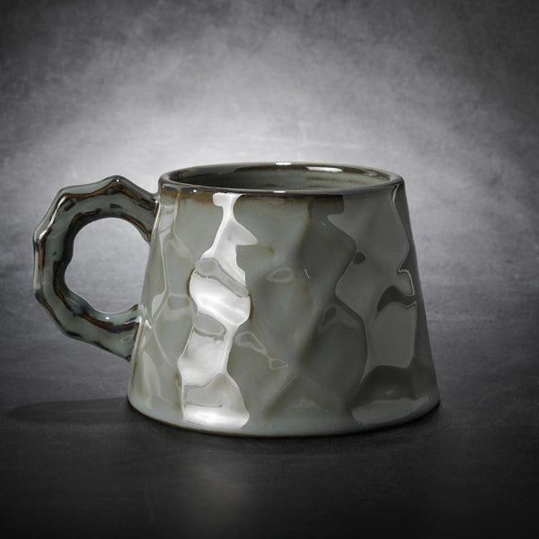 White Ceramic Coffee Mug, Large Capacity Coffee Cups, Large Tea Cup, Large Handmade Pottery Coffee Cup, Black Coffee Cup-LargePaintingArt.com