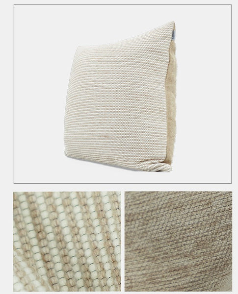 Contemporary Light Brown Modern Sofa Pillows, Large Square Modern Throw Pillows for Couch, Simple Decorative Throw Pillows, Large Throw Pillow for Interior Design-LargePaintingArt.com
