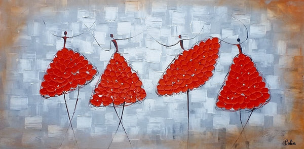 Modern Canvas Painting for Sale, Impasto Painting, Acrylic Abstract Painting, Ballet Dancer Painting, Modern Paintings, Paintings for Dining Room-LargePaintingArt.com