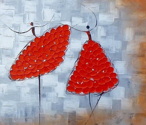 Modern Canvas Painting for Sale, Impasto Painting, Acrylic Abstract Painting, Ballet Dancer Painting, Modern Paintings, Paintings for Dining Room-LargePaintingArt.com