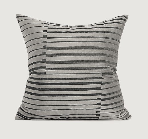 Large Modern Decorative Pillows for Sofa, Geometric Contemporary Square Pillows for Interior Design, Gray Modern Throw Pillows for Couch-LargePaintingArt.com