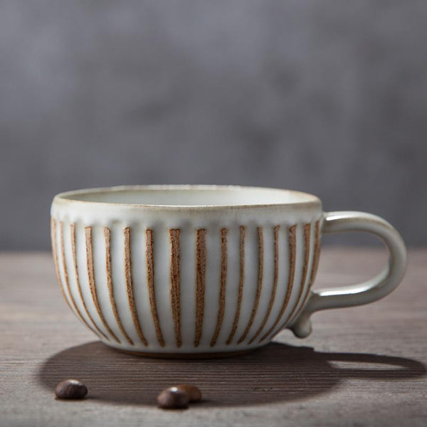 Breakfast Milk Cups, Latte Coffee Cup, Tea Cup, Coffee Cup and Saucer Set，Cappuccino Coffee Mug-LargePaintingArt.com