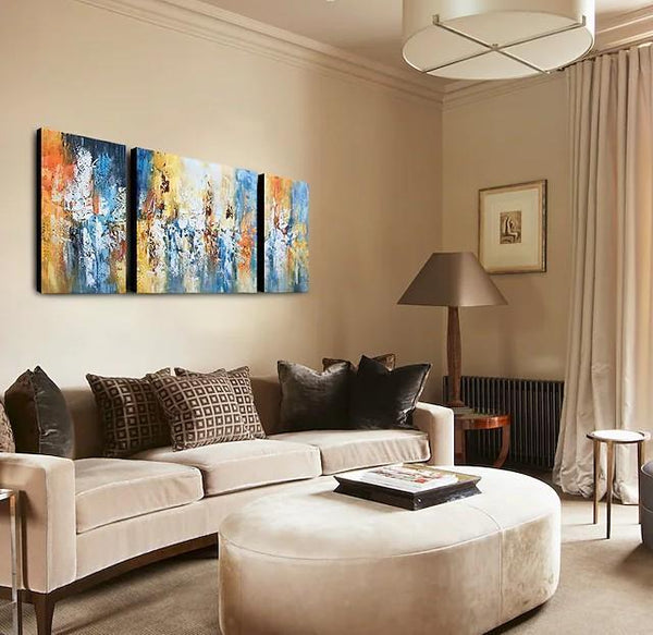 Acrylic Painting on Canvas, Modern Paintings for Living Room, Hand Painted Canvas Art, Palette Knife Paintings-LargePaintingArt.com