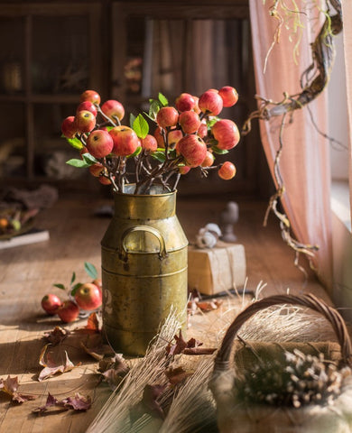 Apple Branch, Fruit Branch, Table Centerpiece, Beautiful Modern Flower Arrangement Ideas for Home Decoration, Autumn Artificial Floral for Dining Room-LargePaintingArt.com
