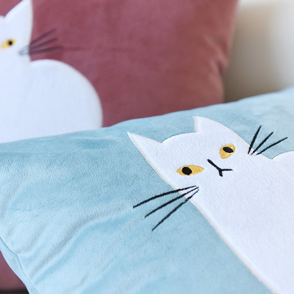 Modern Decorative Throw Pillows, Lovely Cat Pillow Covers for Kid's Room, Modern Sofa Decorative Pillows, Cat Decorative Throw Pillows for Couch-LargePaintingArt.com