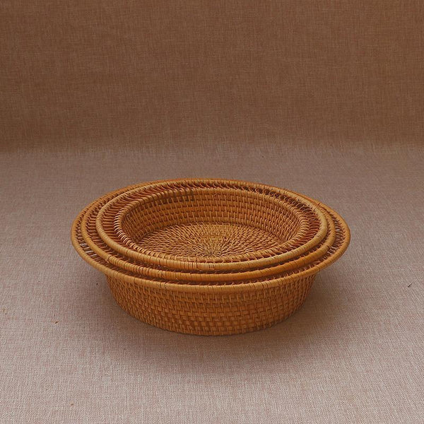 Rattan Small Storage Baskets, Round Storage Basket for Pantry, Kitchen Storage Baskets, Storage Basket for Dining Room-LargePaintingArt.com
