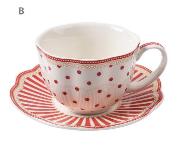 Unique Porcelain Cup and Saucer, Afternoon British Tea Cups, Creative Bone China Porcelain Tea Cup Set, Elegant Modern Ceramic Coffee Cups-LargePaintingArt.com