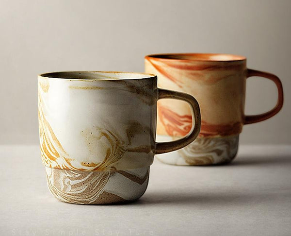 Ceramic Coffee Mug, Large Capacity Coffee Cup, Large Handmade Pottery Coffee Cup, Large Tea Cup-LargePaintingArt.com