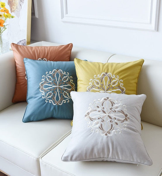 Contemporary Decorative Pillows, Modern Throw Pillows, Decorative Flower Pattern Throw Pillows for Couch, Modern Sofa Pillows-LargePaintingArt.com