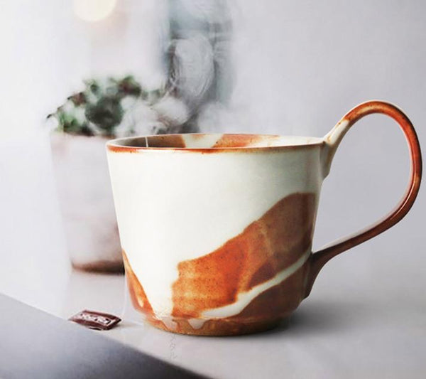 Large Capacity Coffee Cup, Pottery Coffee Mug, Large Handmade Ceramic Coffee Cup, Large Tea Cup-LargePaintingArt.com