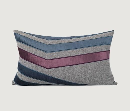 Purple Gray Decorative Pillows for Couch, Large Modern Throw Pillows, Modern Sofa Pillows, Contemporary Throw Pillows for Living Room-LargePaintingArt.com