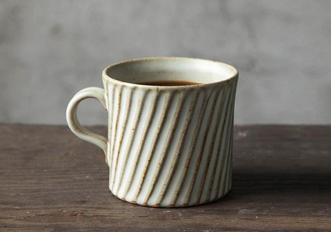 Handmade Pottery Coffee Cup, Cappuccino Coffee Mug, Large Capacity Coffee Cup, Pottery Tea Cup-LargePaintingArt.com