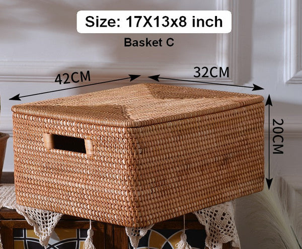 Storage Baskets for Toys, Rectangular Storage Basket for Shelves, Storage Basket with Lid, Storage Baskets for Bathroom, Storage Baskets for Clothes-LargePaintingArt.com
