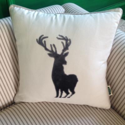 Embroider Elk Cotton Pillow Cover, Decorative Throw Pillow, Sofa Pillows, Home Decor-LargePaintingArt.com