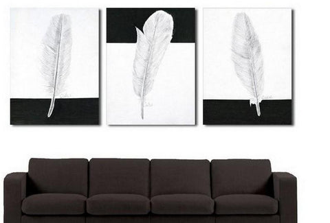 Canvas Painting, Abstract Painting, Living Room Wall Art, Modern Art, 3 Piece Wall Art, Abstract Painting, Black and White Art-LargePaintingArt.com