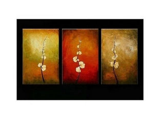 Flower Painting, Floral Art, Abstract Oil Painting, Living Room Art, Modern Art, 3 Piece Wall Art, Abstract Painting, Acrylic Art-LargePaintingArt.com
