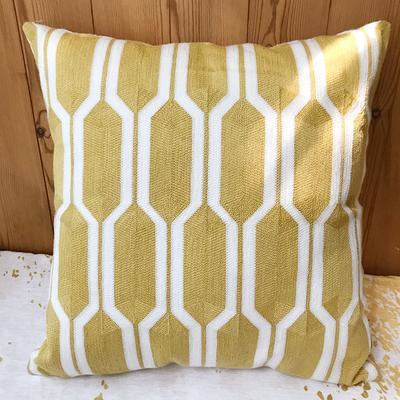 Modern Sofa Pillows, Geometric Decorative Pillows, Cotton Yellow Throw Pillows, Decorative Throw Pillows for Living Room-LargePaintingArt.com