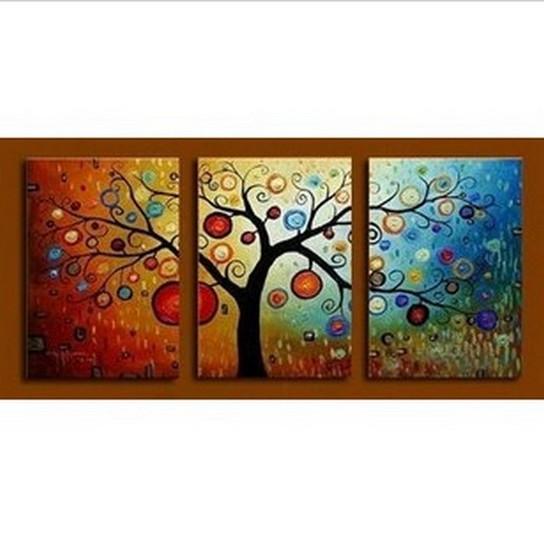 Abstract Art Tree Of Life Painting Canvas Wall Art Modern Artwork Colorful Symbolic Tree Acrylic Large Wall Decor