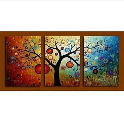Abstract Art, Tree of Life Painting, Canvas Painting, 3 Piece Wall Art, Modern Artwork, Abstract Painting-LargePaintingArt.com