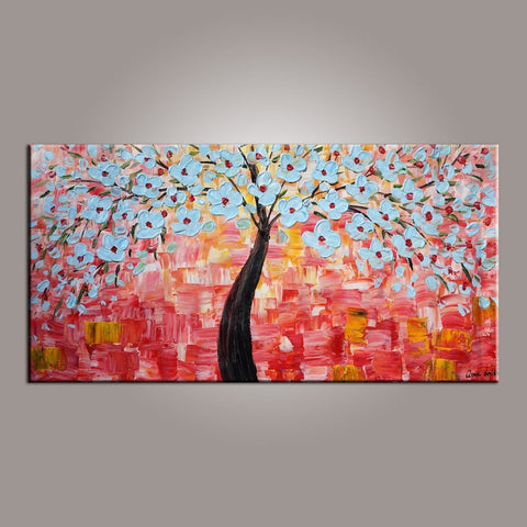 Flower Art, Abstract Art Painting, Tree Painting, Painting on Sale, Canvas Wall Art, Bedroom Wall Art, Canvas Art, Modern Art, Contemporary Art-LargePaintingArt.com