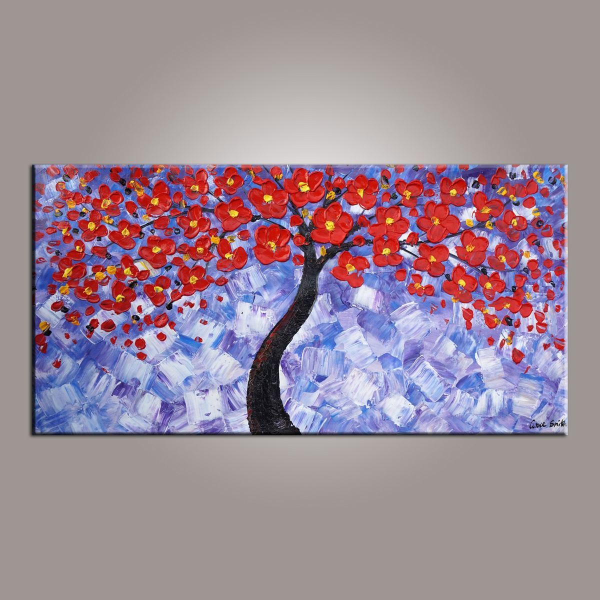 Painting on Sale, Flower Art, Abstract Art Painting, Tree Painting, Canvas Wall Art, Bedroom Wall Art, Canvas Art, Modern Art, Contemporary Art-LargePaintingArt.com