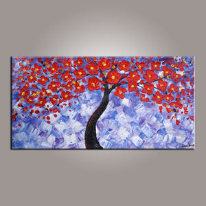 Painting on Sale, Flower Art, Abstract Art Painting, Tree Painting, Canvas Wall Art, Bedroom Wall Art, Canvas Art, Modern Art, Contemporary Art-LargePaintingArt.com