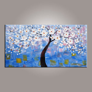 Abstract Canvas Art, Flower Tree Painting, Tree of Life Painting, Painting on Sale, Contemporary Art-LargePaintingArt.com