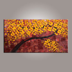 Painting on Sale, Canvas Art, Flower Tree Painting, Abstract Art Painting, Dining Room Wall Art, Art on Canvas, Modern Art, Contemporary Art-LargePaintingArt.com