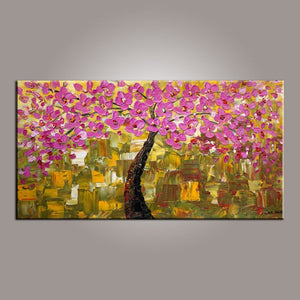 Canvas Art, Painting on Sale, Flower Tree Painting, Tree of Life Art Painting, Art on Canvas-LargePaintingArt.com