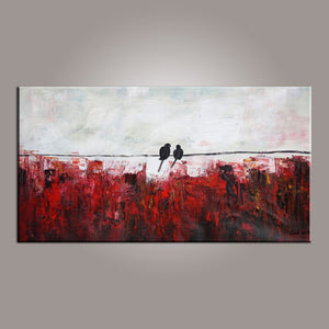 Abstract Art, Love Birds Painting, Painting for Sale, Modern Art, Contemporary Art, Buy Abstract Art-LargePaintingArt.com
