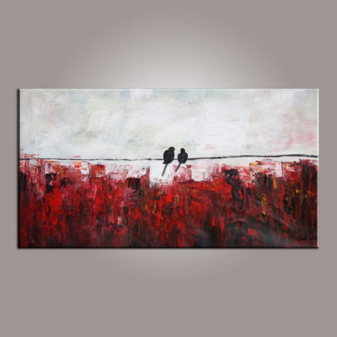 Abstract Art, Love Birds Painting, Painting for Sale, Modern Art, Contemporary Art, Buy Abstract Art-LargePaintingArt.com