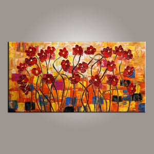 Spring Flower Painting, Canvas Wall Art, Painting for Sale, Flower Art, Abstract Art Painting, Bedroom Wall Art, Canvas Art, Modern Art, Contemporary Art-LargePaintingArt.com
