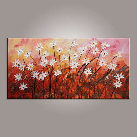 Wall Painting, Canvas Wall Art, Flower Art, Abstract Art Painting, Acrylic Painting, Bedroom Wall Art, Canvas Art, Modern Art, Contemporary Art-LargePaintingArt.com