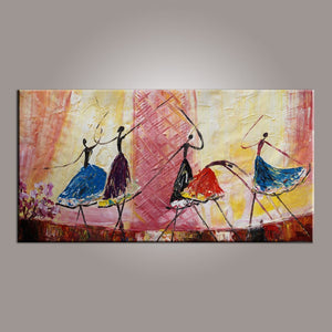 Ballet Dancer Art, Canvas Painting, Abstract Painting, Large Art, Abstract Art, Hand Painted Art, Bedroom Wall Art-LargePaintingArt.com