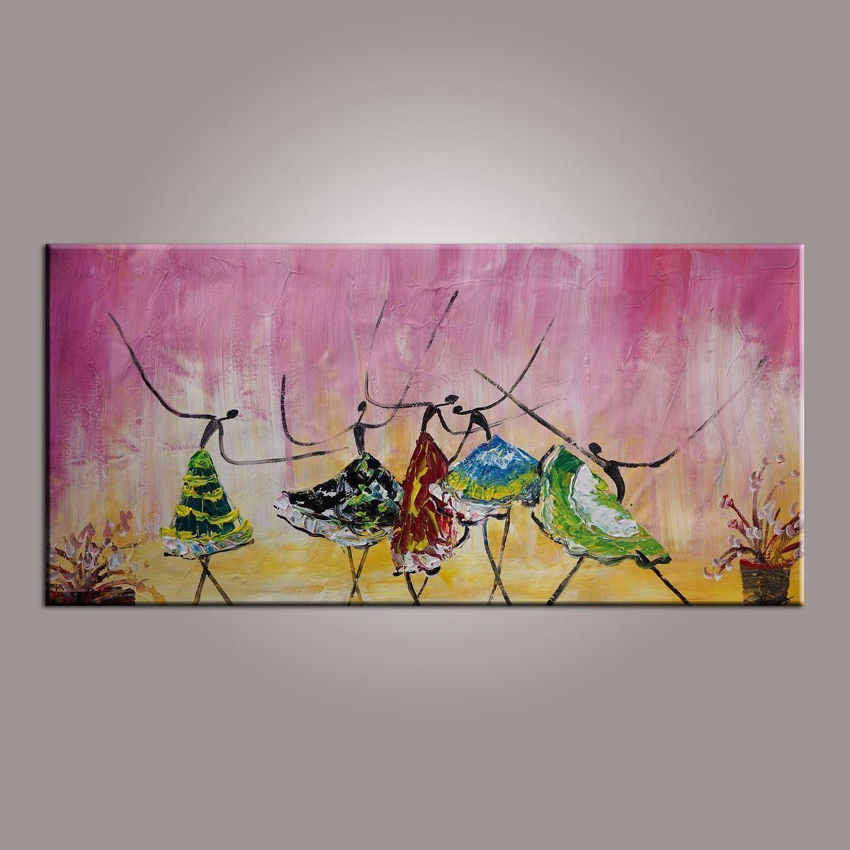 Large Art, Ballet Dancer Art, Canvas Painting, Abstract Painting, Abstract Art, Wall Art, Wall Hanging, Bedroom Wall Art, Modern Art, Painting for Sale-LargePaintingArt.com