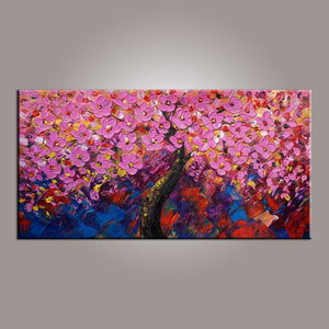 Painting for Sale, Tree Painting, Abstract Art Painting, Flower Oil Painting, Canvas Wall Art, Bedroom Wall Art, Canvas Art, Modern Art, Contemporary Art-LargePaintingArt.com
