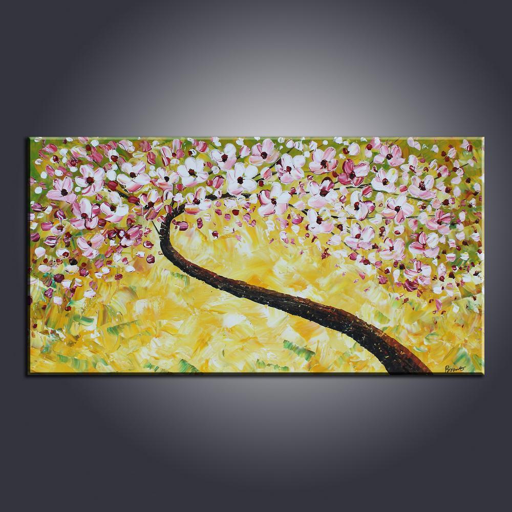 Contemporary Art, Abstract Art Painting, Flower Art, Acrylic Painting, Canvas Wall Art, Bedroom Wall Art, Canvas Art, Modern Art, Contemporary Art-LargePaintingArt.com