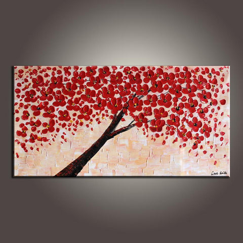 Art Painting, Contemporary Art, Flower Art, Modern Art, Abstract Art Painting, Canvas Wall Art, Living Room Wall Art, Canvas Art-LargePaintingArt.com