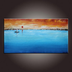 Abstract Art, Sunrise Painting, Modern Art, Art Painting, Contemporary Art, Flower Art, Abstract Art Painting, Living Room Wall Art, Canvas Art-LargePaintingArt.com