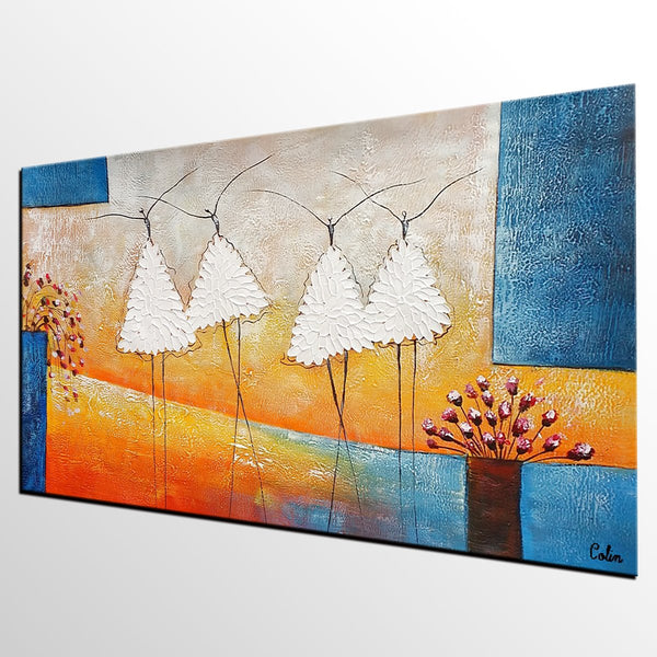 Abstract Modern Paintnig, Bedroom Wall Art Ideas, Simple Modern Painting, Abstract Painting for Sale, Ballet Dancer Painting-LargePaintingArt.com