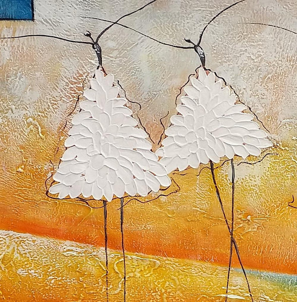 Abstract Modern Paintnig, Bedroom Wall Art Ideas, Simple Modern Painting, Abstract Painting for Sale, Ballet Dancer Painting-LargePaintingArt.com