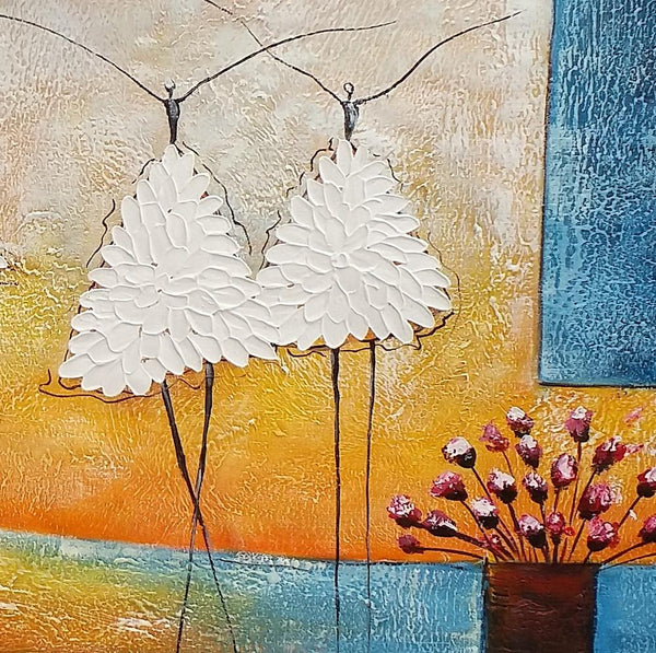 Abstract Modern Paintnig, Bedroom Wall Art Ideas, Simple Modern Painting, Abstract Painting for Sale, Ballet Dancer Painting-LargePaintingArt.com